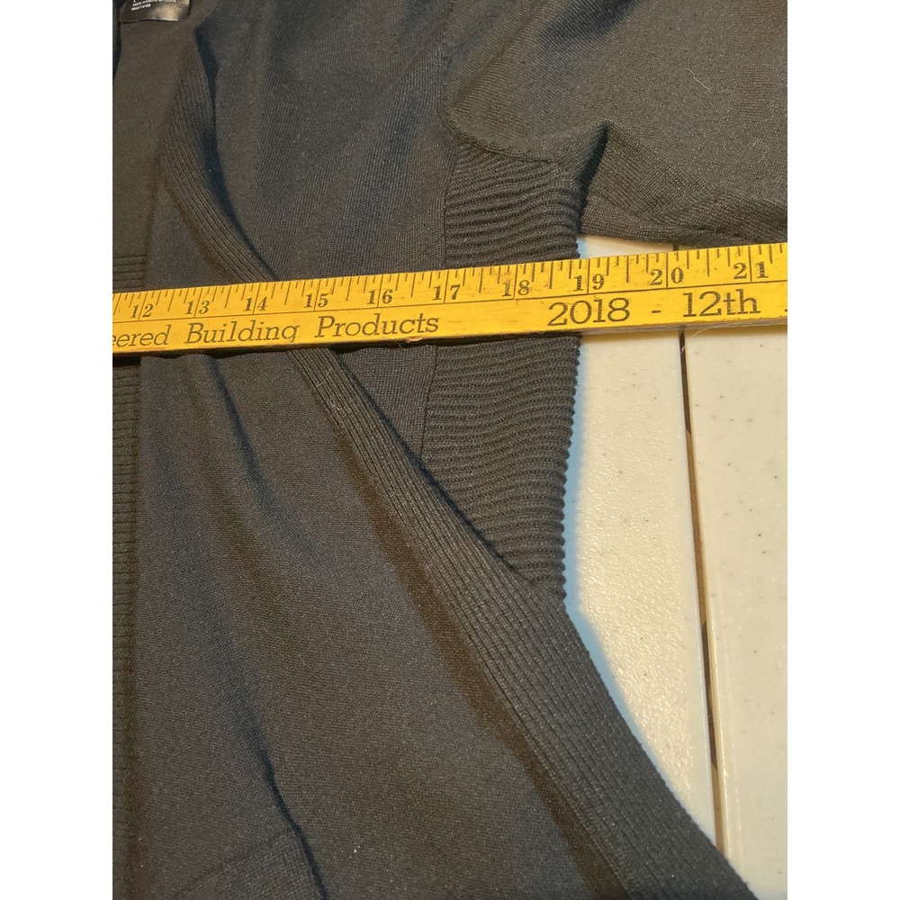 89th + Madison Womens Black Open Front Cardigan Sweater Ribbed Knit Large - Picture 7 of 10